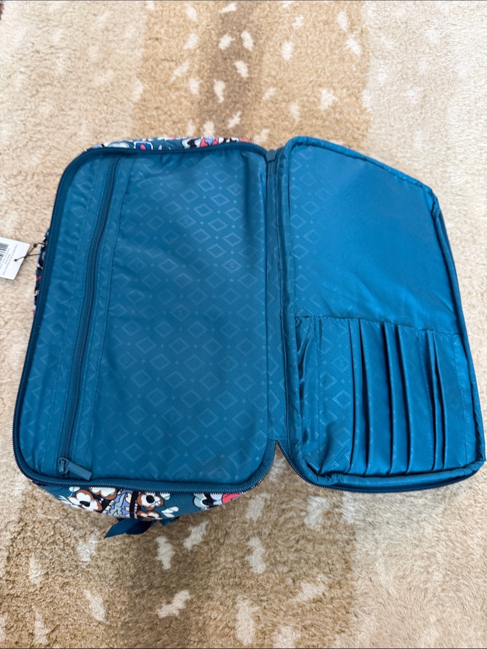VERA BRADLEY Cotton Large Blush & Brush Makeup Case in Haymarket Paisley Jewel - Picture 8 of 9